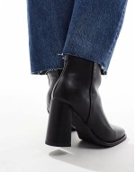 Maddie block heel ankle boot in black