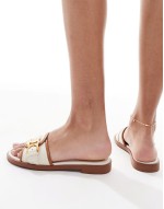 Dallaedar flat sandals in white natural