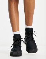 greyfield black canvas boots