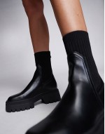 Simmi London Malakai Sock Ankle boot in Black