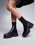 Simmi London Malakai Sock Ankle boot in Black