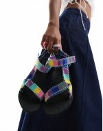 s Trekky patchwork print sandals in multi