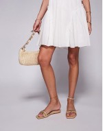 Simmi London Saffy square toe flat sandals in beige